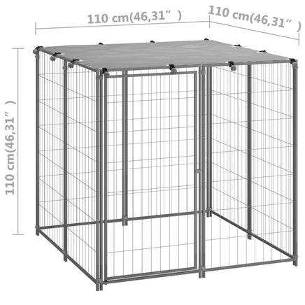 Dog Kennel Silver 110x110x110 cm Steel