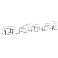 Dog Kennel Black 9 m² Steel