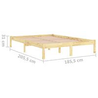Bed Frame Solid Wood 183x203 cm King Size