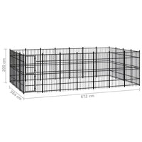 Outdoor Dog Kennel Steel 25.8 m²