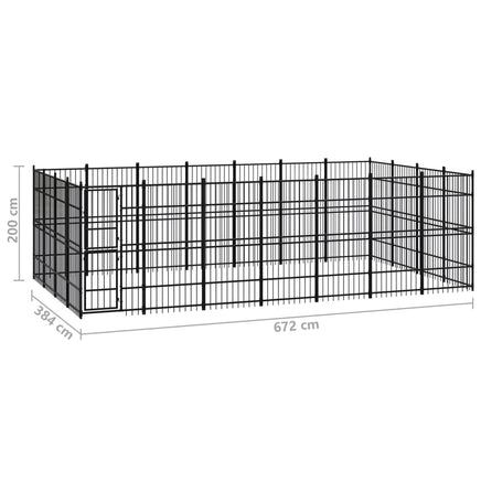 Outdoor Dog Kennel Steel 25.8 m²
