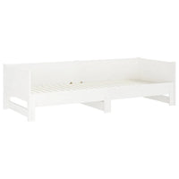 Pull-out Day Bed White Solid Wood Pine 2x(92x187) cm