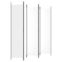 5-Panel Room Divider White 250x220 cm Fabric