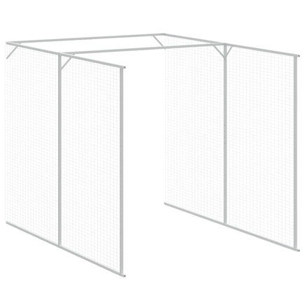 Dog House with Run Light Grey 165x455x181 cm Galvanised Steel