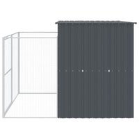 Dog House with Run Anthracite 214x253x181 cm Galvanised Steel