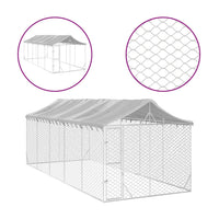 Outdoor Dog Kennel with Roof Silver 3x7.5x2.5 m Galvanised Steel