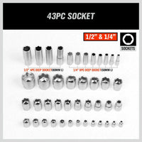 94Pc Socket Ratchet Wrench Set Screwdriver Bits Extension Torx Hex 1/4" 1/2" Dr. Kings Warehouse