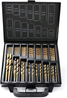 99Pc Drills Set HSS Titanium Coated Wood Plastic Metal Metric 1.5-10mm With Case Kings Warehouse