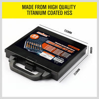 99Pc Drills Set HSS Titanium Coated Wood Plastic Metal Metric 1.5-10mm With Case Kings Warehouse