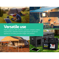 AGM Deep Cycle Battery 12V 120Ah Box Portable Solar Caravan Camping