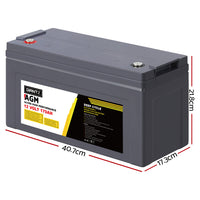 AGM Deep Cycle Battery 12V 170Ah Box Portable Solar Caravan Camping