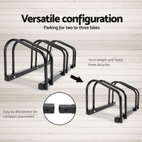 3 Bike Stand Rack Bicycle Storage Floor Parking Holder Cycling Black