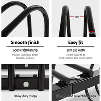 3 Bike Stand Rack Bicycle Storage Floor Parking Holder Cycling Black