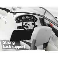 Seamanship 2X Folding Boat Seats Marine Swivel Low Back 13cm Padding Charcoal