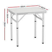 Folding Camping Table 60CM Adjustable Portable Outdoor Picnic Desk