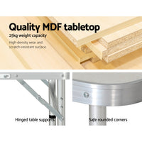 Folding Camping Table 60CM Adjustable Portable Outdoor Picnic Desk