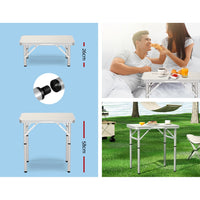 Folding Camping Table 60CM Adjustable Portable Outdoor Picnic Desk