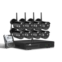 Wireless CCTV Security System 8CH NVR 3MP 8 Bullet Cameras 1TB