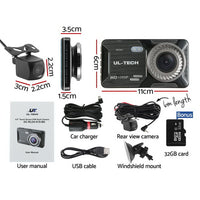 Dash Camera 1080P 4" Front Rear Cam,Dash Camera 1080P 4" Front Rear View Dual Cam Car DVR Reverse Recorder