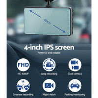 Dash Camera 1080P 4" Front Rear Cam,Dash Camera 1080P 4" Front Rear View Dual Cam Car DVR Reverse Recorder