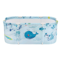 Foldable Bathtub PVC Spa Bucket Inflatable Cushion 113x61cm Blue