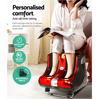 Livemor Foot Massager Shiatsu Ankle Calf Leg Massagers Circulation Enhancer Red