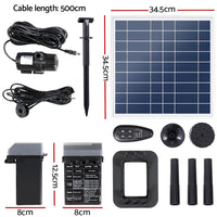 Solar Pond Pump with Battery Kit LED Lights 9.8FT