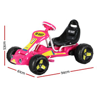 Kids Pedal Go Kart Ride On Toys Racing Car Plastic Tyre Pink