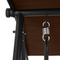 Outdoor Swing Chair Garden Bench 2 Seater Canopy Patio Furniture Brown