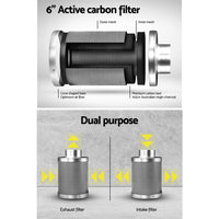 6"Ventilation Kit Fan Grow Tent Kit Carbon Filter Duct Speed Controlled,6"Ventilation Kit Fan Grow Tent Carbon Filter Duct Speed Controlled