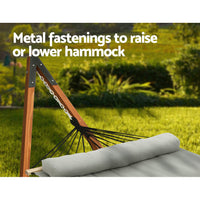 Wooden Hammock Chair with Stand Linen Hammock Bed Timber Steel 200KG