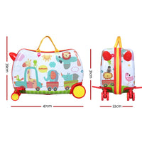 17" Kids Ride On Luggage Children Suitcase Trolley Travel Zoo