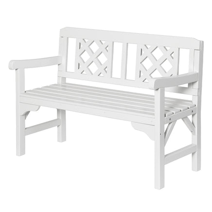 Gardeon Wooden Garden Bench 2 Seat Patio Furniture Timber Outdoor Lounge Chair White