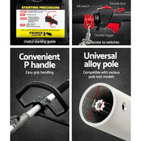 62CC Pole Chainsaw Hedge Trimmer Brush Cutter Whipper 9-in-1 5.6m Red