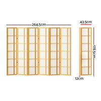 Room Divider Screen Privacy Wood Dividers Stand 6 Panel Nova Natural