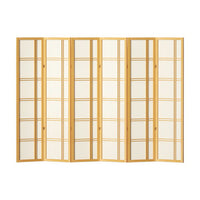 Room Divider Screen Privacy Wood Dividers Stand 6 Panel Nova Natural