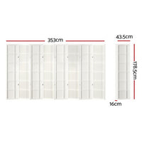 Room Divider Screen Privacy Wood Dividers Stand 8 Panel Nova White