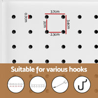 4 Panel Room Divider Screen 164x170cm Pegboard White
