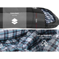 Weisshorn Sleeping Bag Single Thermal Camping Hiking Tent Blackýÿ -20ýÿC
