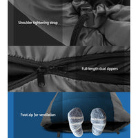 Weisshorn Sleeping Bag Single Thermal Camping Hiking Tent Blue -20ýÿC