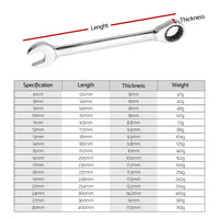 17pcs Ratchet Spanner Set Metric 6MM-30MM