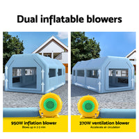 Inflatable Spray Booth 8.5X4.8M Car Paint Tent Filter System 2 Blowers