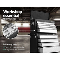 14 Drawers Toolbox Chest Cabinet Mechanic Trolley Garage Tool Storage Box
