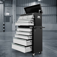 14 Drawers Toolbox Chest Cabinet Mechanic Trolley Garage Tool Storage Box