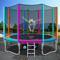 12FT Trampoline for Kids w/ Ladder Enclosure Safety Net Pad Gift Round