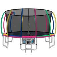 16FT Trampoline for Kids w/ Ladder Enclosure Safety Net Rebounder Colors