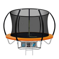 8FT Trampoline for Kids w/ Ladder Enclosure Safety Net Rebounder Orange