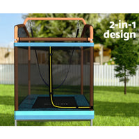 6FT Trampoline for Kids w/ Enclosure Safety Net Swing Rectangle Orange
