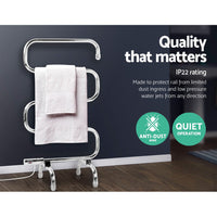 Electric Heated Towel Rail Rack 5 Bars Freestanding Clothes Dry Warmer