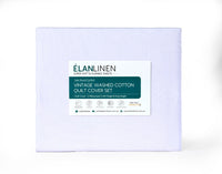 Elan Linen 100% Egyptian Cotton Vintage Washed 500TC White King Single Bed Sheets Set